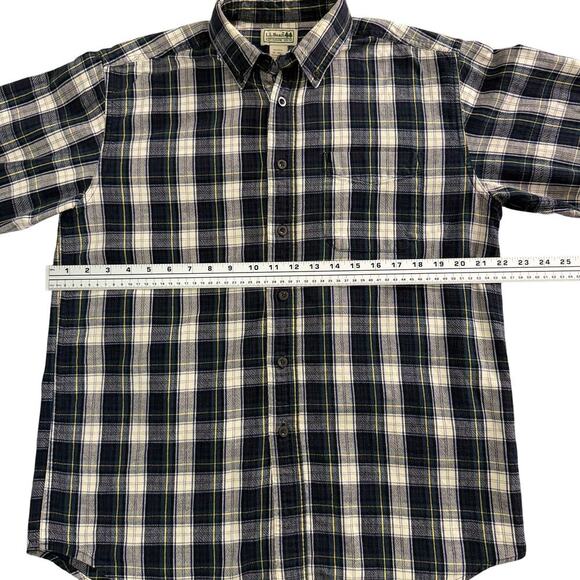 L.L.Bean Flannel Shirt Men's Medium Multicolor Plaid Button Down 100% Cotton - Picture 5 of 5